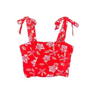 NWT Joie Floral Linen Blend Crop‎ Top Size 10